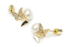 Butterfly Golden Drop Earrings for Women