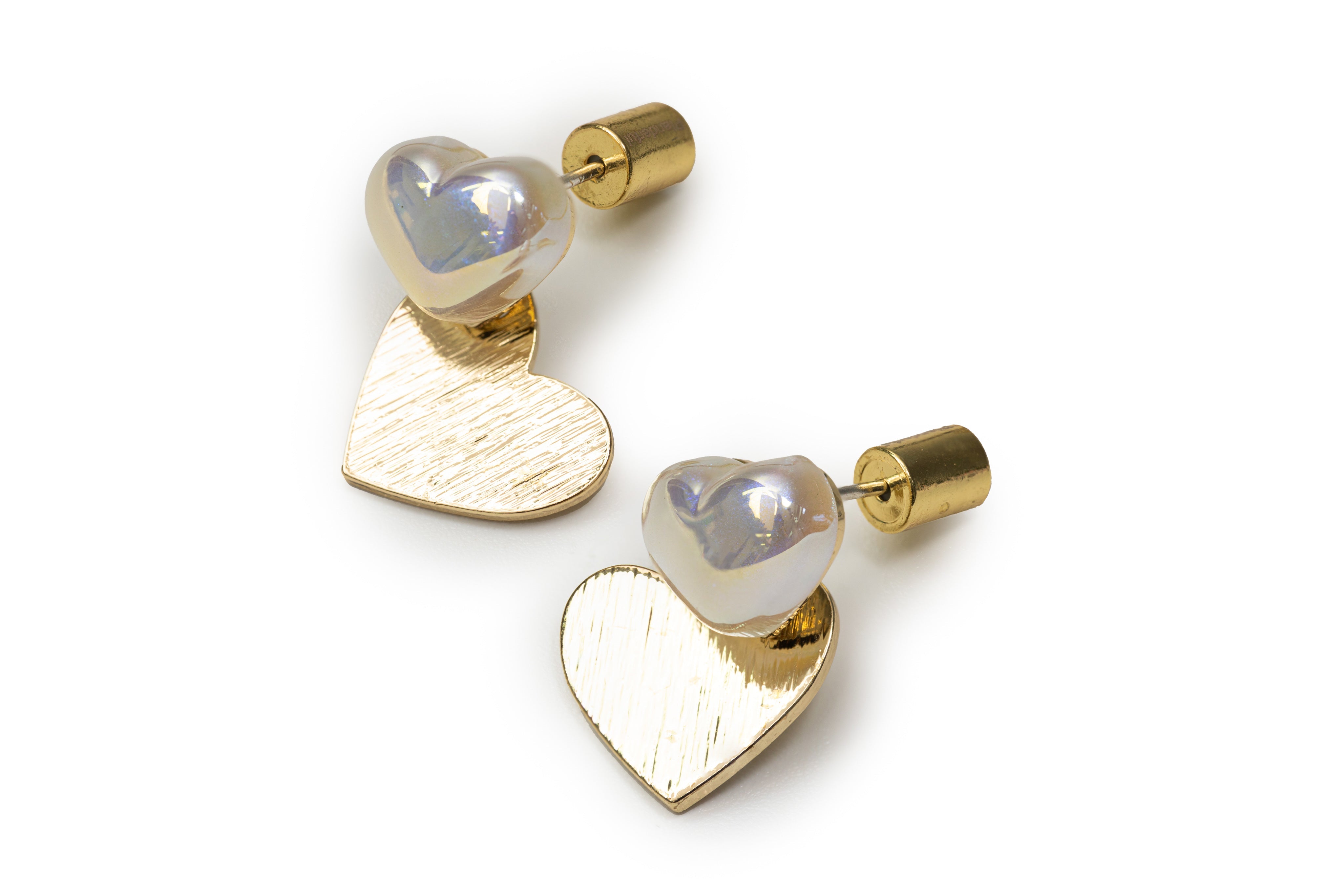 Golden Heart with Heart Drop Earrings