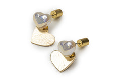 Golden Heart with Heart Drop Earrings