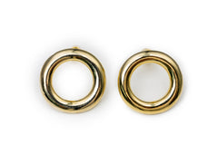 Golden Round Studs - Golden Studs for Women