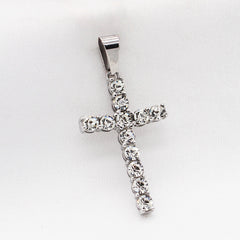 Zircon Latin Cross Titanium Steel Pendant for Men