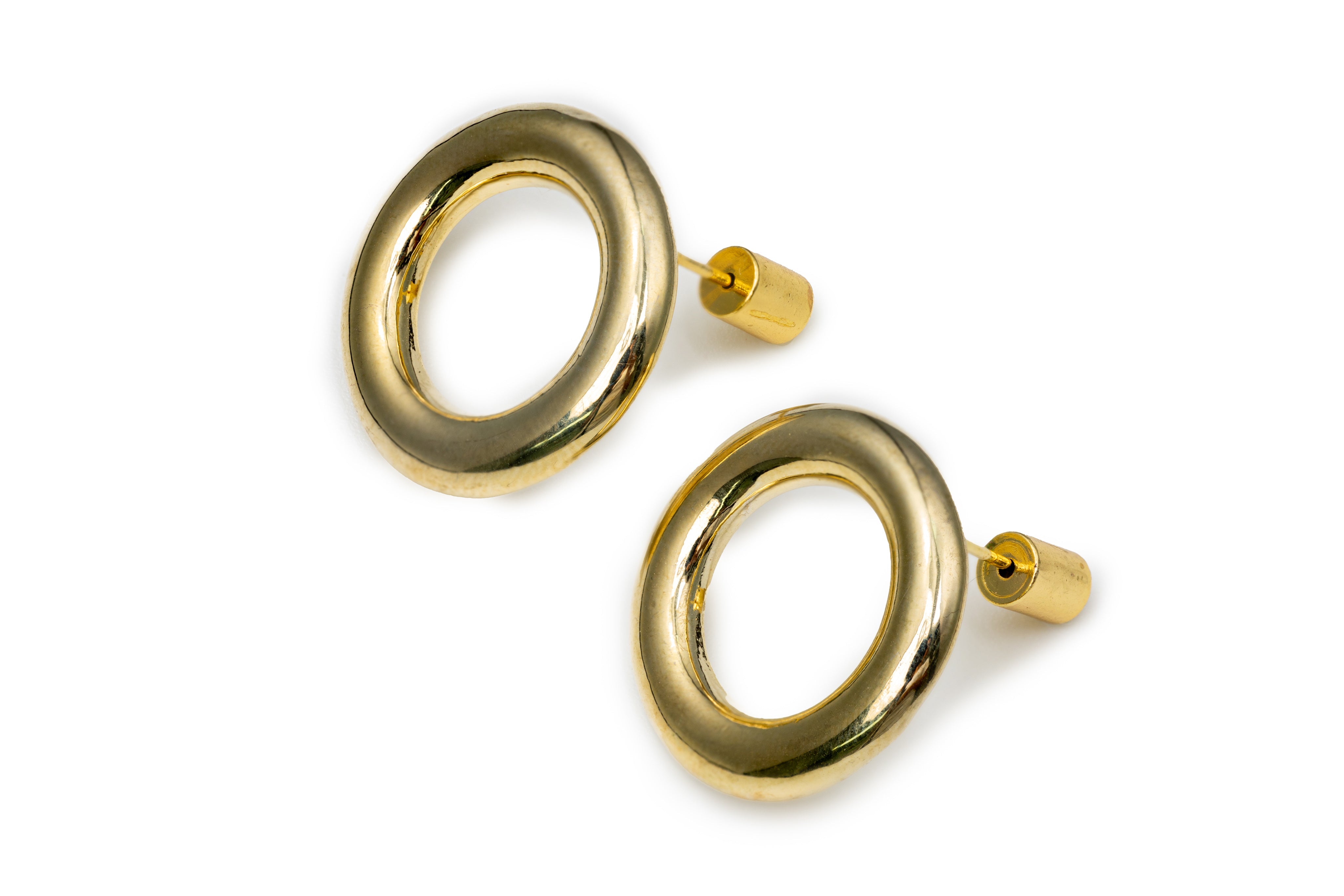 Golden Round Studs - Golden Studs for Women