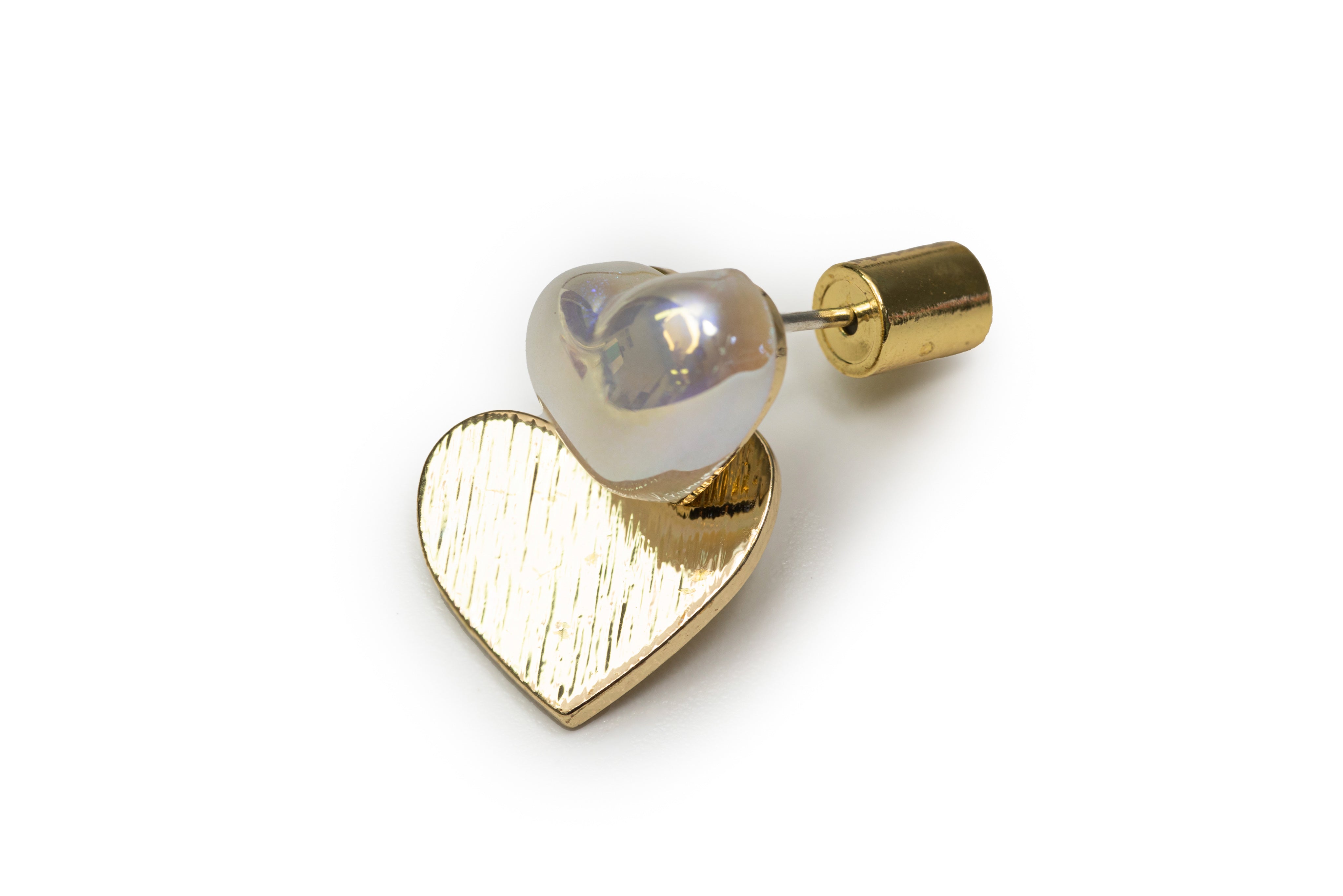 Golden Heart with Heart Drop Earrings