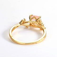 Split Shank Cushion Cut Pink Crystal Opening Silver Ring