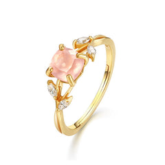 Split Shank Cushion Cut Pink Crystal Opening Silver Ring