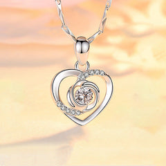 (Pendant Only) Valentine's Day Gift Eternal Heart with Zircon Silver Pendant for Women