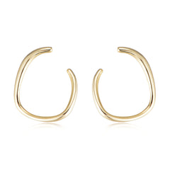 Geometric C-shaped Silver Studs Earrings for Women