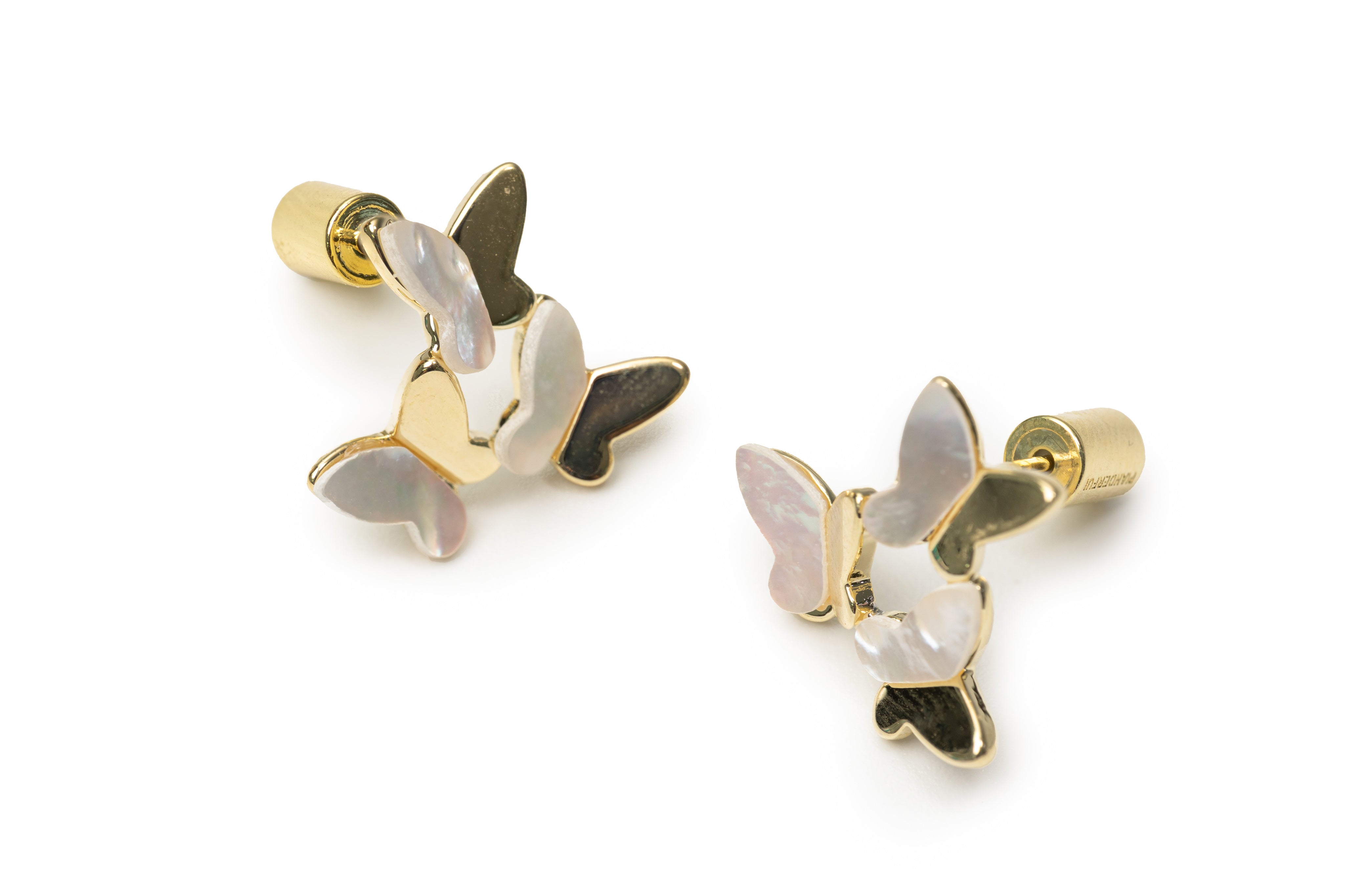 Golden Butterfly Embrace Studs Nap Earrings