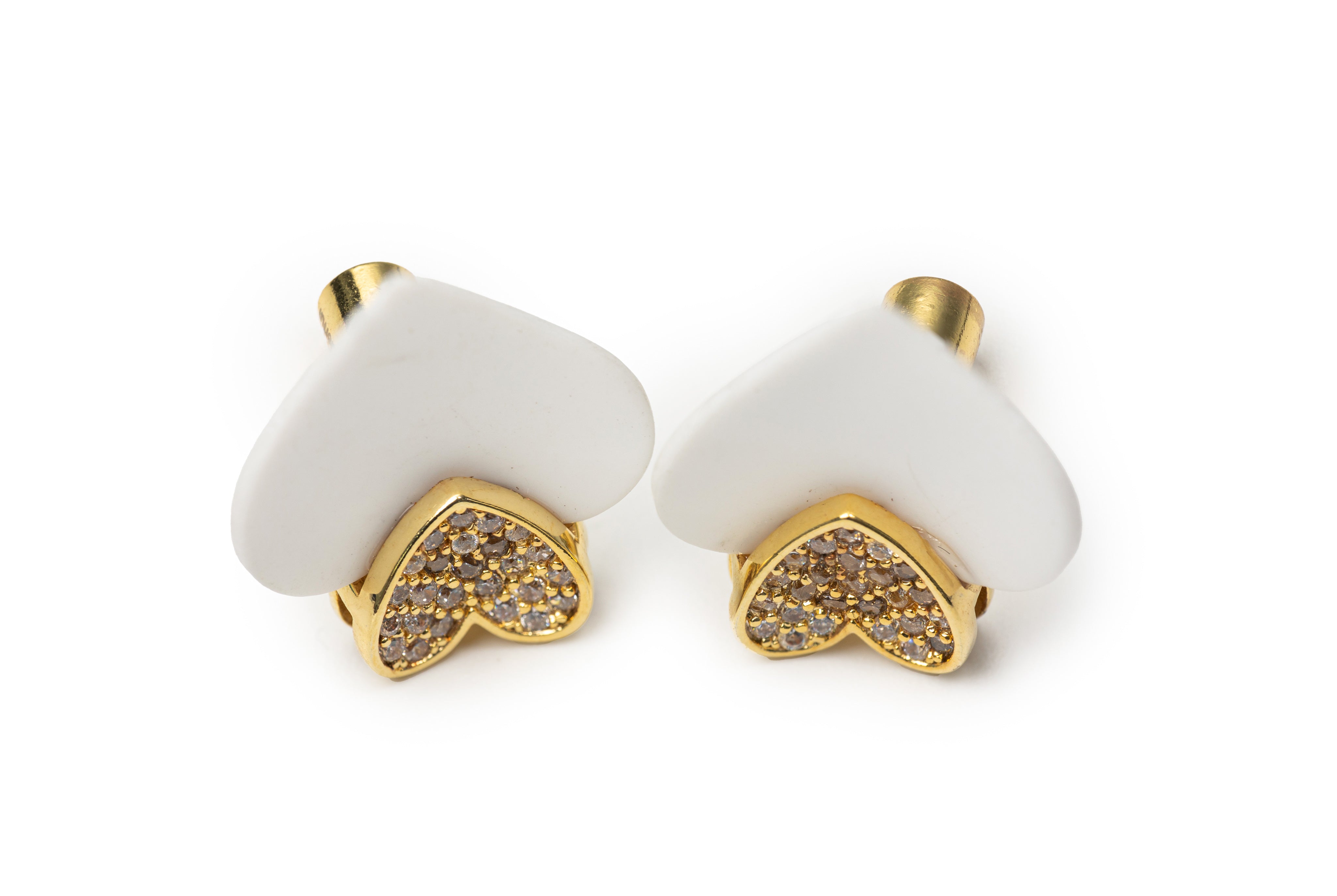 Heart with Heart Golden Stud Earrings