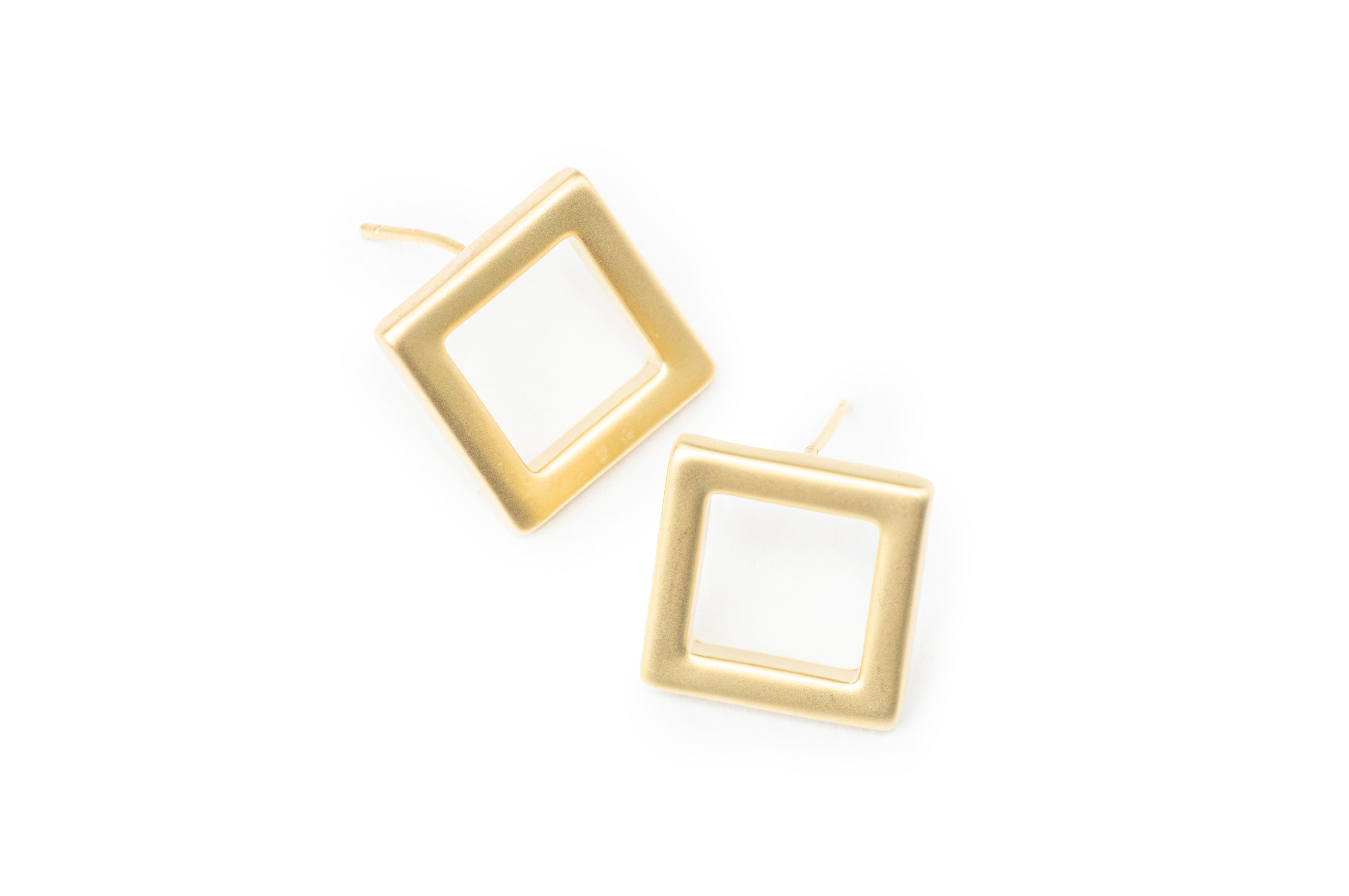 Golden Square Block Earrings