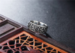 Vintage Nordic Viking Titanium Steel Men's Ring