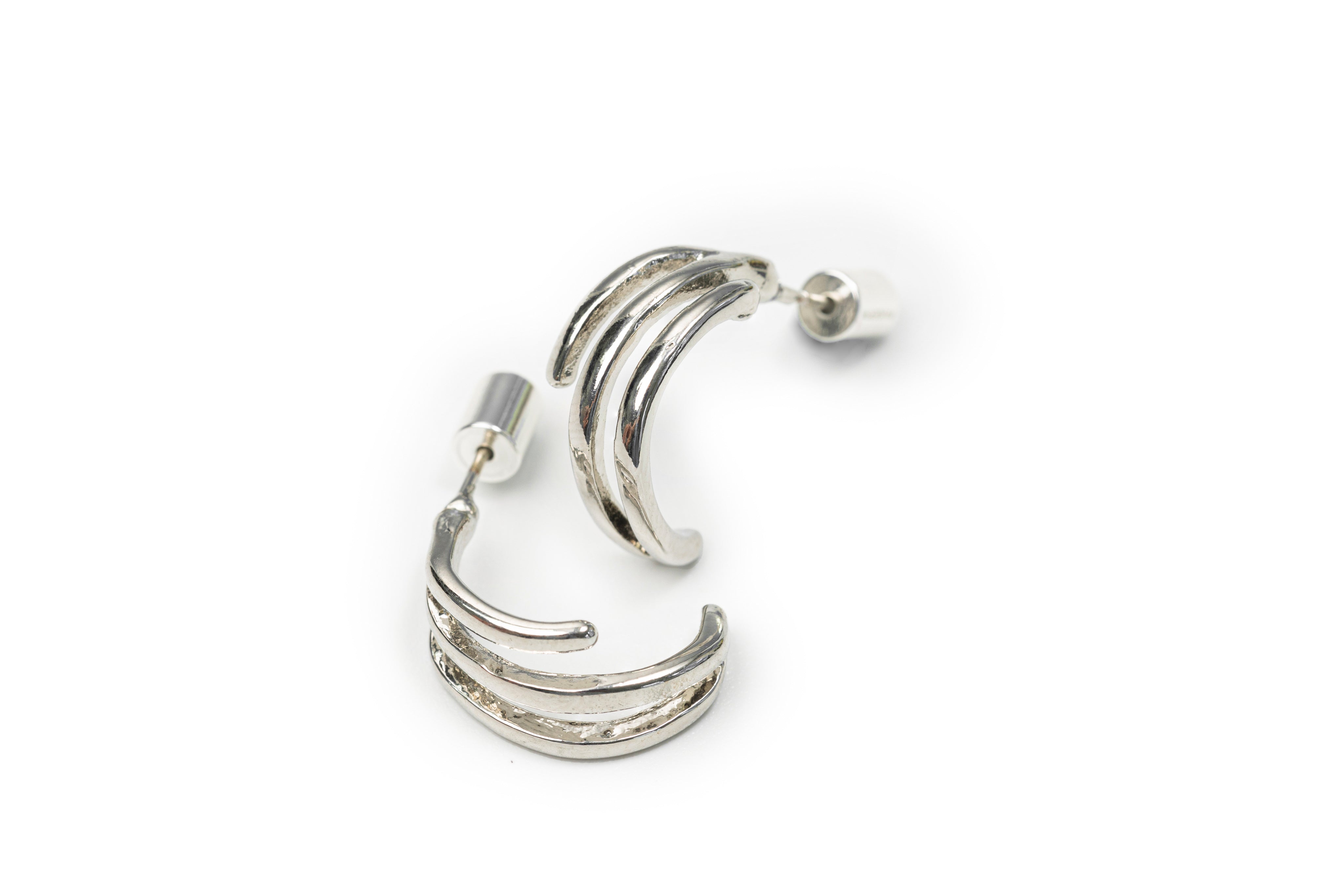 Golden / Silver  Moon Curve Hoops