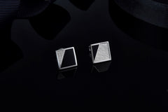 Square Black Enamel Stud Earrings