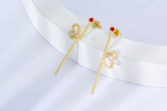 Hollow Heartbeat Enamel Drop Earrings