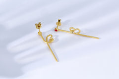 Hollow Heartbeat Enamel Drop Earrings