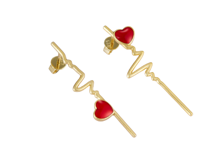 Heartbeat Enamel Drop Earrings