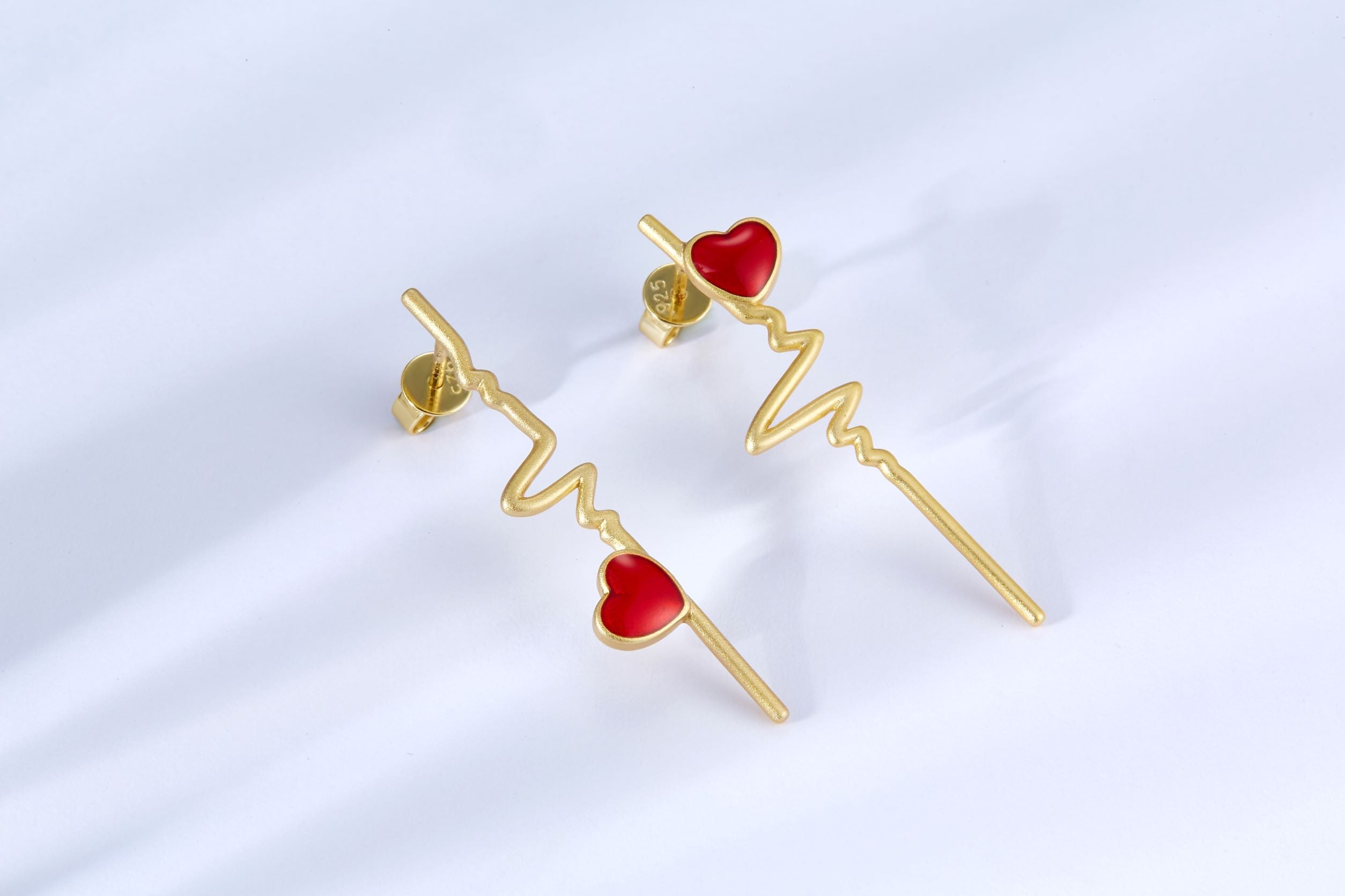 Heartbeat Enamel Drop Earrings