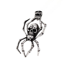 Halloween Gothic Skull Spider Titanium Steel Pendant for Men