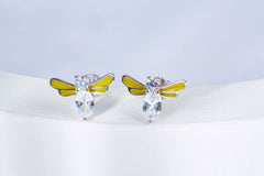 Little Bee Enamel Studs Earrings for Women