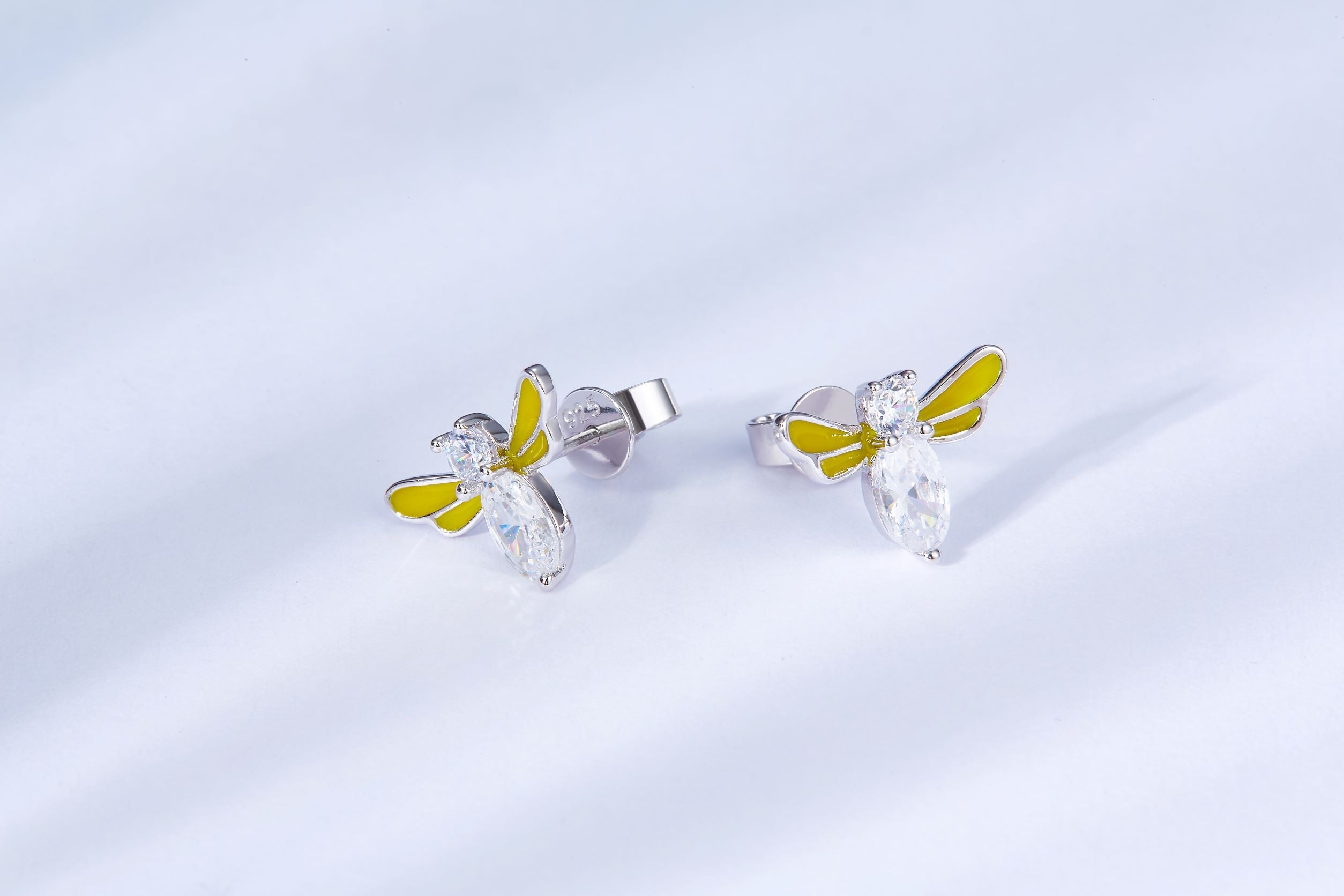 Little Bee Enamel Studs Earrings for Women