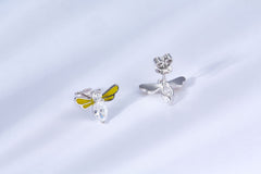 Little Bee Enamel Studs Earrings for Women