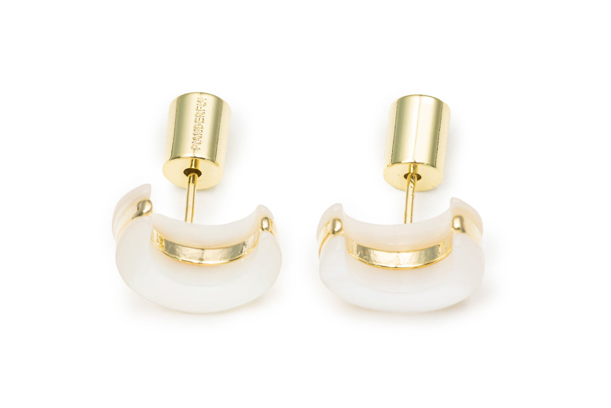 Golden Moon Shell Studs