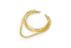 Golden Layered Chain Shape Ring