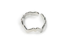 Silver Glazed Irregular Crater Ring