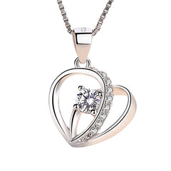 (Pendant Only) Valentine's Day Gift Love with Round Zircon Silver Pendant for Women