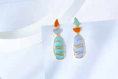 Sea Wave Colourful Enamel Drop Earrings