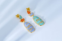 Sea Wave Colourful Enamel Drop Earrings