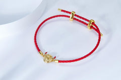 18K Gold Fortunate Cow Enamel Bracelet