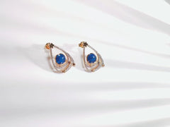 Small Planet Blue Enamel Water Drop Earrings