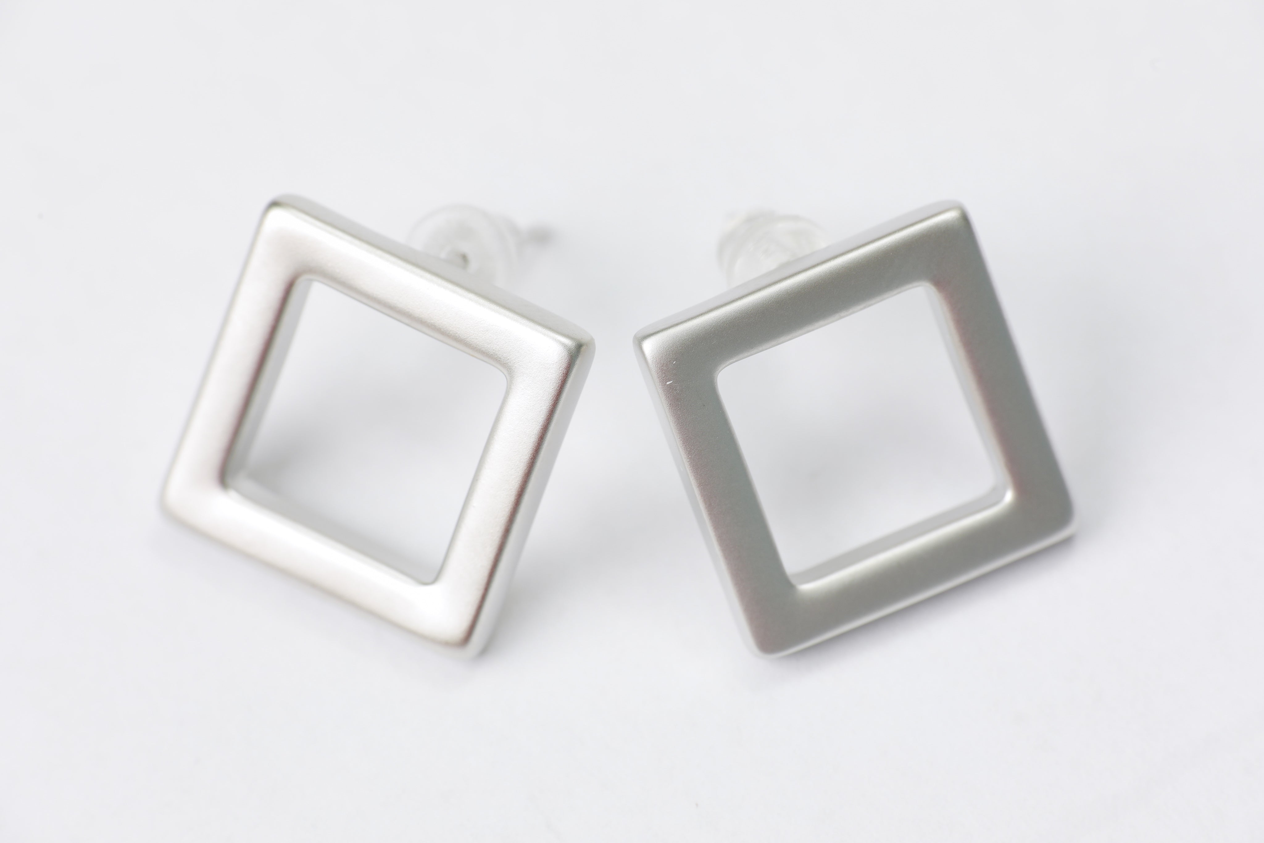 Silver Block Earring