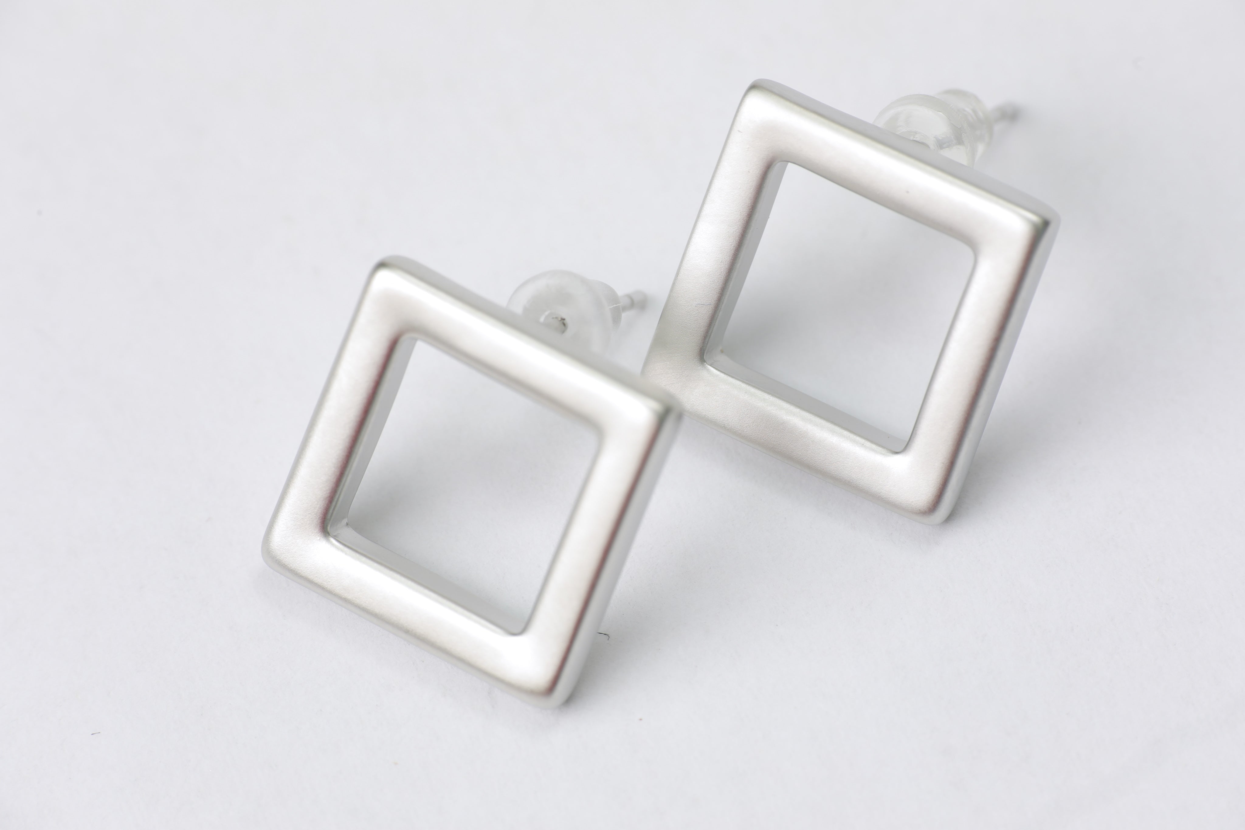 Silver Block Earring