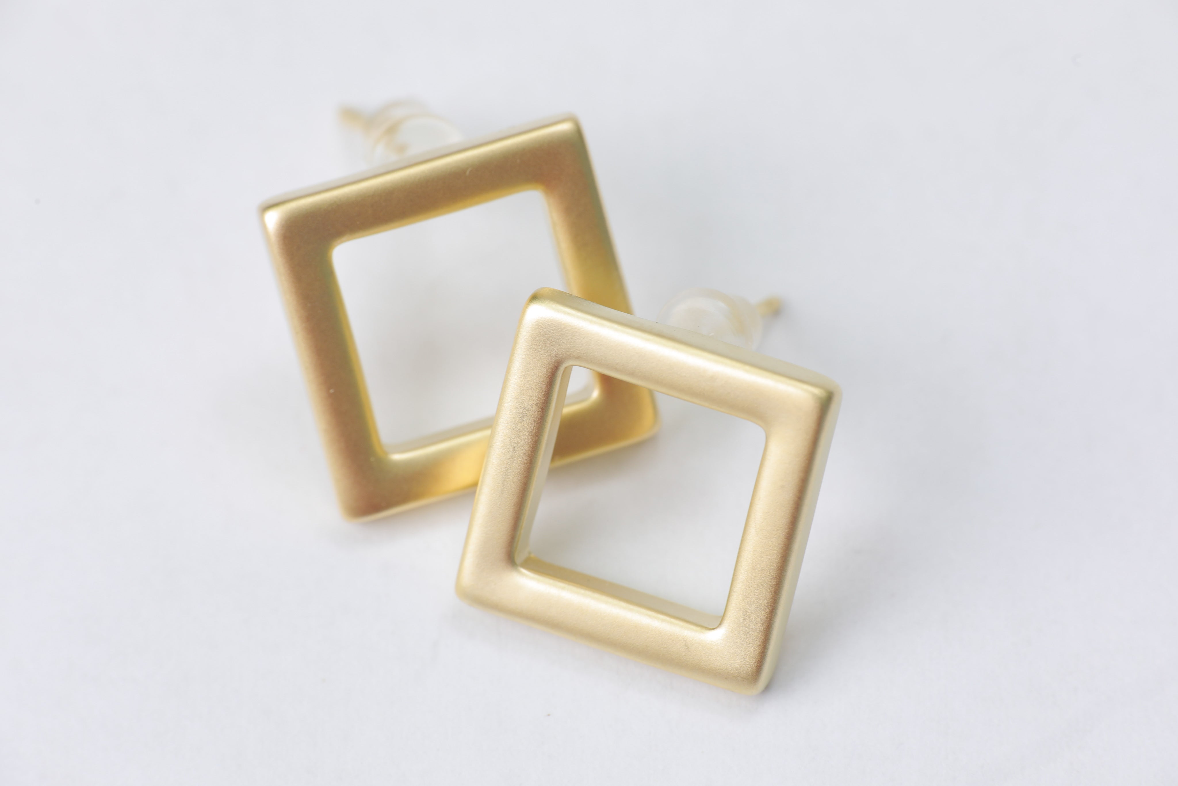 Golden Square Block Earrings