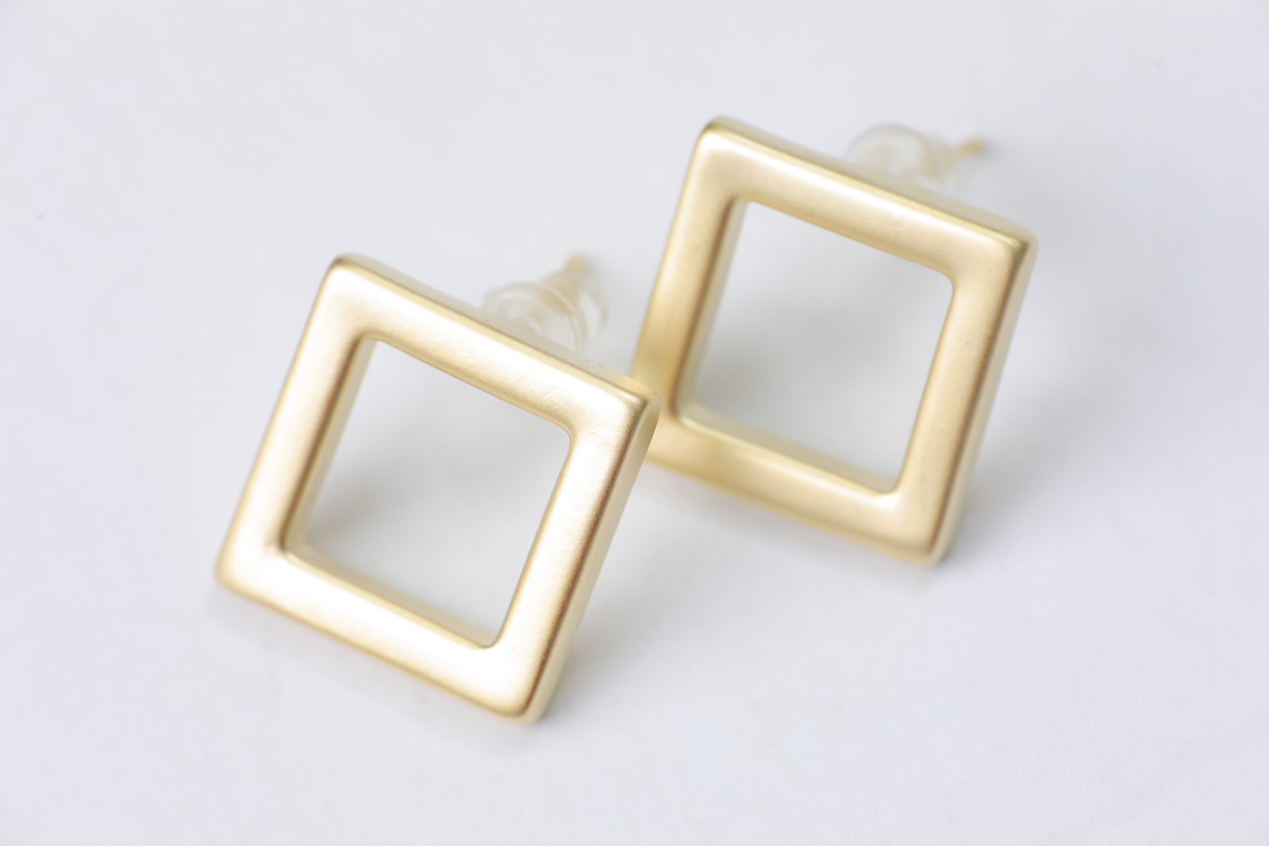 Golden Square Block Earrings