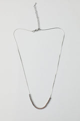 Silver Square Bead Necklace