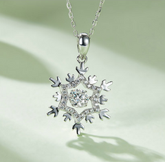 Snowflake 0.5Carat Round Moissanite Necklace