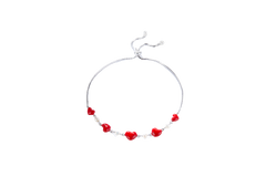 Red Enamel Heart Pearl Bracelet