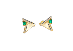 Golden Triangle Enamel Stud Earrings