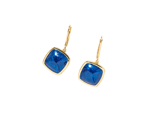 Blue Ocean Enamel Hoop Earrings