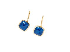 Blue Ocean Enamel Hoop Earrings