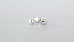 Three Pearls Silver Studs Earrings for Women