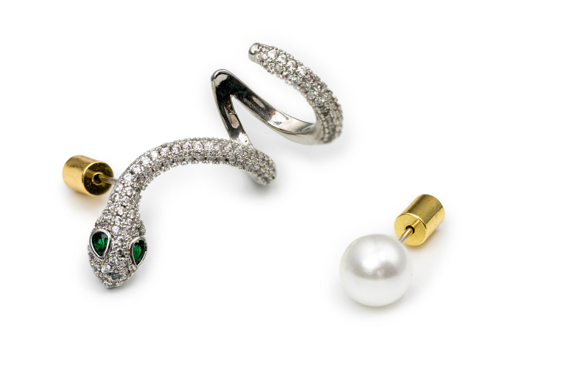 Snake and Pearl Studs