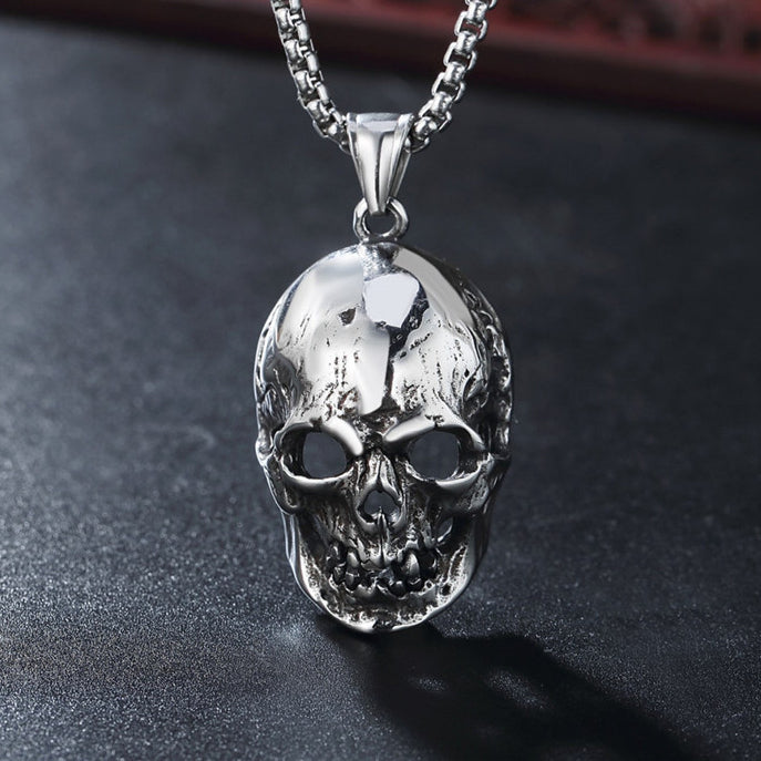 Halloween Skull Mask Titanium Steel Necklace for Men