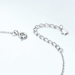 Round Natural Blue Topaz Cute Fantasy Unicorn Zircon Sterling Silver Bracelet