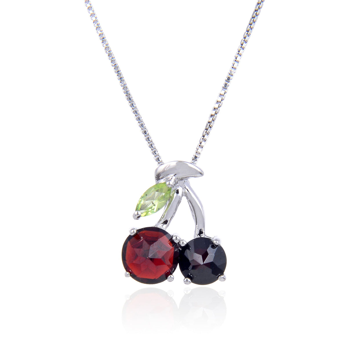 Natural Colourful Gemstone Cherry Pendant Silver Necklace Pendant for Women