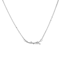 Branch with Zircon Pendant Silver Necklace for Women