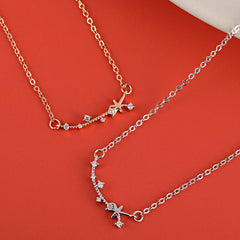 Branch with Zircon Pendant Silver Necklace for Women